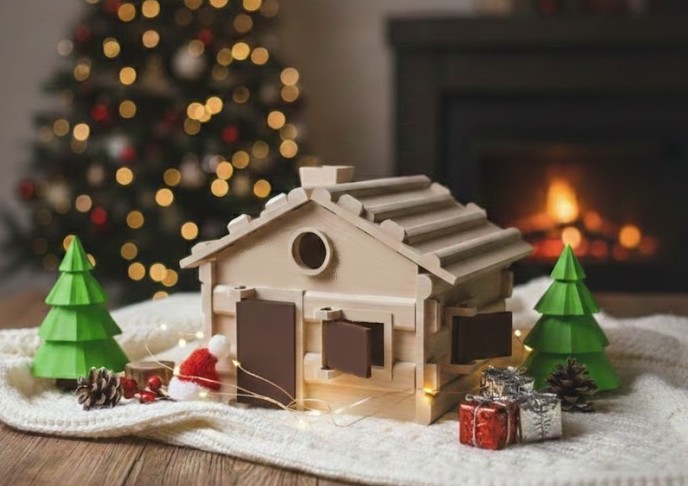 Chalet de noël et sapin ( 22 pièces )